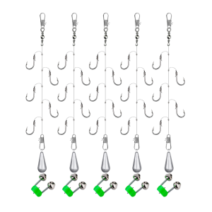 Zestaw GRUNTOWY Wędkarski KOMPLET 5szt Przypon HACZYKI WSKAŹNIK KARP 50g